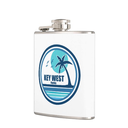 Key West Florida Palm Tree Birds Flachmann (Links)