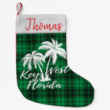 Key West Florida Palm Trees Beach Green Kariert