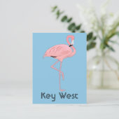 Key West Florida Pink Flamingo Postkarte (Stehend Vorderseite)