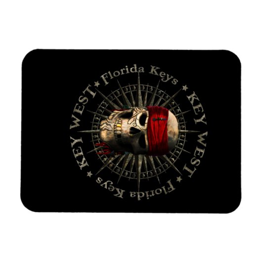 Key West Florida Pirat Skull Magnet (Horizontal)