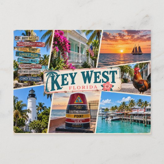 Key West Florida Postkarte (Vorderseite)