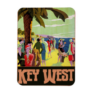 Key West Florida Reise Vintage Kunstwerk Magnet