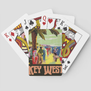 Key West Florida Reise Vintage Kunstwerke Spielkarten