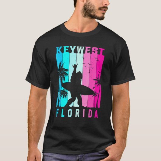 Key West Florida Retro Beach Sunset Summer Vibes A T-Shirt (Vorderseite)