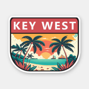 Key West Florida Retro Emblem Aufkleber