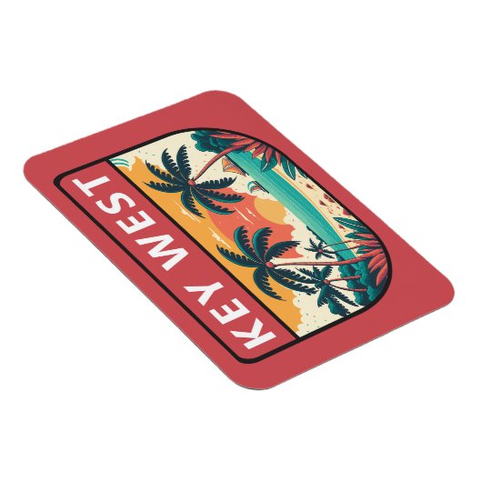Key West Florida Retro Emblem Magnet (Rechte Seite)
