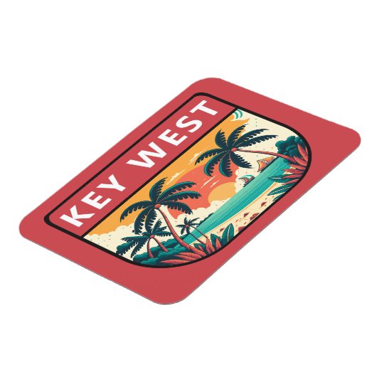 Key West Florida Retro Emblem Magnet (Linke Seite)