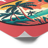 Key West Florida Retro Emblem Poster (Ecke)