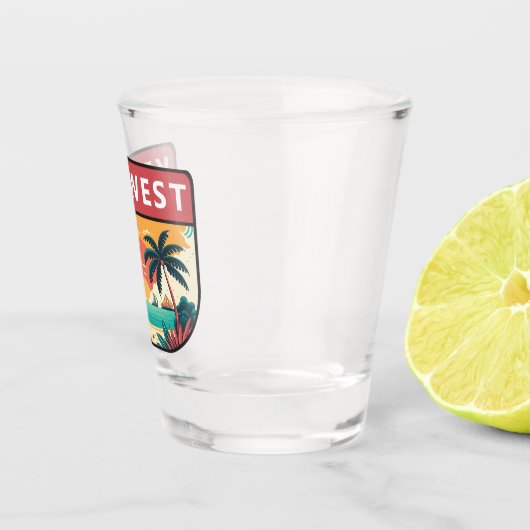 Key West Florida Retro Emblem Schnapsglas (Rechts)