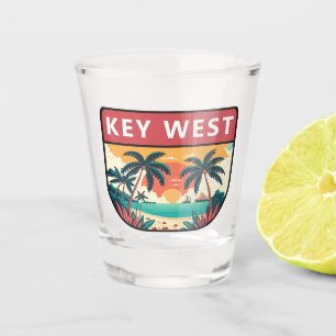 Key West Florida Retro Emblem Schnapsglas