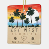 Key West Florida Retro Palmen Souvenir 80er Keramikornament (Links)