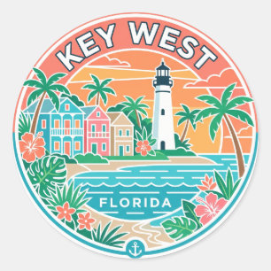 Key West, Florida Runder Aufkleber