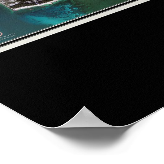 Key West Florida Satellite Poster Map (Ecke)