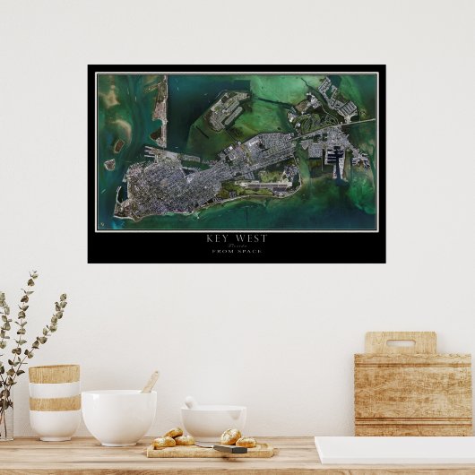 Key West Florida Satellite Poster Map (Küche)