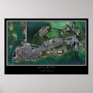 Key West Florida Satellite Poster Map