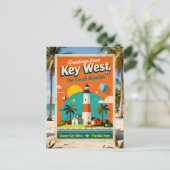 Key West Florida Schneckrepublik Retro-Reise 1930e Postkarte (Stehend Vorderseite)