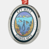 Key West Florida Scuba Retro Emblem Ornament Aus Metall (Links)