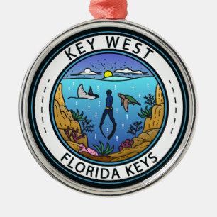 Key West Florida Scuba Retro Emblem Ornament Aus Metall