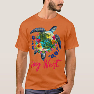 Key West Florida Sea Turtle Hibiskus Summer Vacat T-Shirt