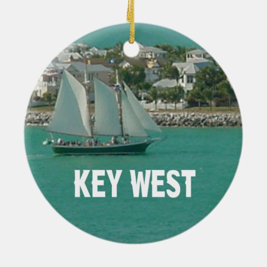 Key West Florida Segelboot Keramikornament (Hinten)
