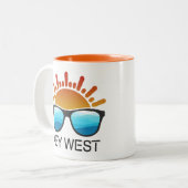 Key West Florida Sonnenbrille Zweifarbige Tasse (Vorderseite Links)