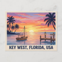 Key West Florida Sonnenuntergang Reise-Postkarte