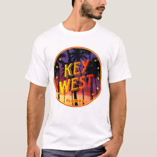 Key West, Florida Sonnenuntergang und Palmen T-Shirt
