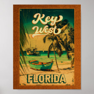 Key West Florida Sonnenuntergang Urlaubs-Souvenirs Poster