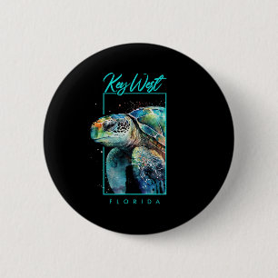 Key West Florida Souvenir Wasserfarbe Meeresschild Button