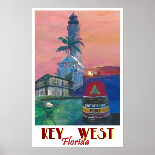 Key West Florida Südlichste Träume Reiseplaner Poster (Vorne)