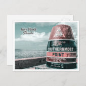 KEY WEST FLORIDA - SÜDLICHSTER PUNKT BUOY POSTKARTE (Vorne/Hinten)