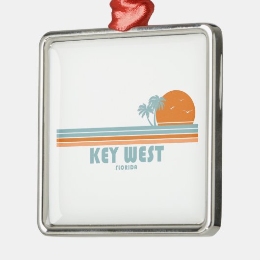 Key West Florida Sun Palm Trees Ornament Aus Metall (Links)