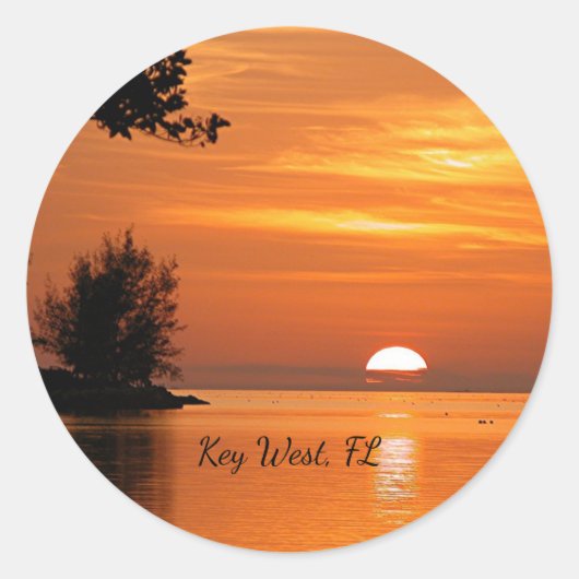 Key West, Florida Sunset Classic Round Sticker (Vorderseite)