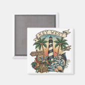 Key West Florida Travel Magnet (Vorderseite/Rückseite)