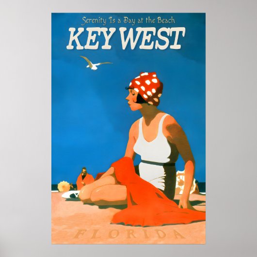 Key West Florida Travel Repro Poster Beach Retro (Vorne)