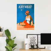 Key West Florida Travel Repro Poster Beach Retro (Heimbüro)