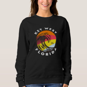 Key West Florida Urlaub Souvenir Farbenfrohe Ozean Sweatshirt