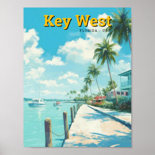 Key West Florida USA Kunst Vintage Reise Poster