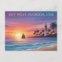 Key West Florida USA Sonnenuntergang Reise-Postkar
