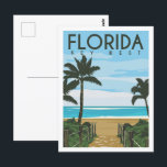 Key West Florida USA Travel Place Illustration Postkarte<br><div class="desc">Key West Florida USA Berühmte Sehenswürdigkeiten und Sehenswürdigkeiten</div>