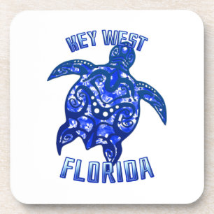 Key West Florida Vacation Tribal Turtle Getränkeuntersetzer