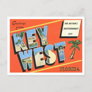 Key West, Florida Vintag Big Letters Postcard Postkarte