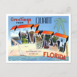 Key West, Florida Vintag Big Letters Postcard Postkarte