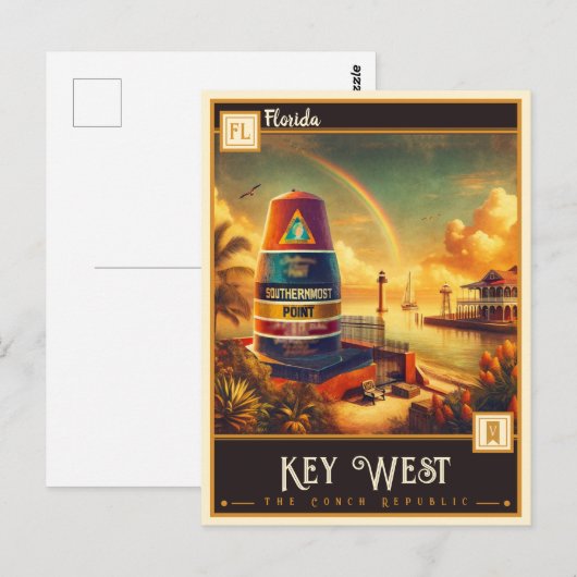 Key West, Florida | VINTAG Postkarte (Vorne/Hinten)