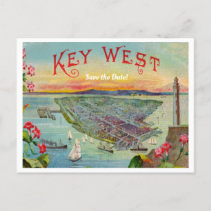 Key West Florida Vintage Hochzeitseinladung vorab Postkarte