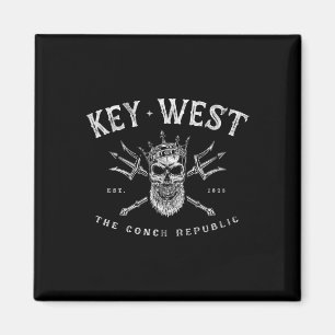 Key West Florida Vintage Poseidon Conch Republik Magnet