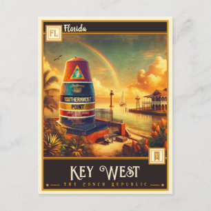 Key West, Florida Vintage Postkarte