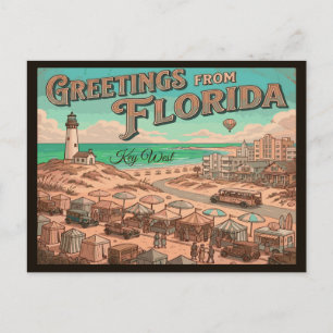 Key West Florida Vintage Reise 1960er Jahre Postkarte