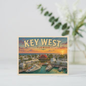 Key West Florida Vintage Reise Postkarte (Stehend Vorderseite)