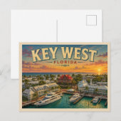 Key West Florida Vintage Reise Postkarte (Vorne/Hinten)